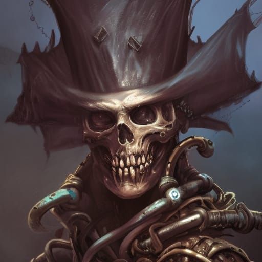 Steampunk Skeleton Pirate in Dark Fantasy Style