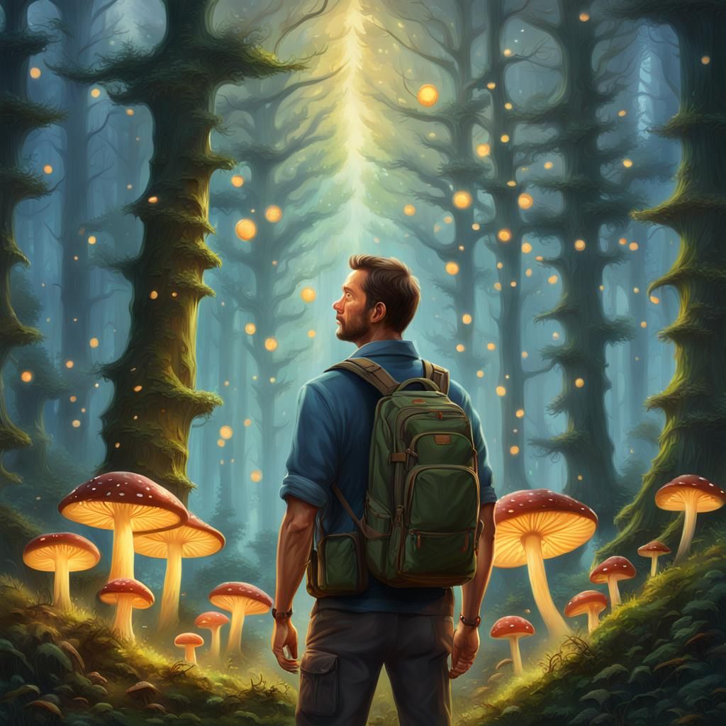 Ethereal Forest Portrait in Kinkade Style