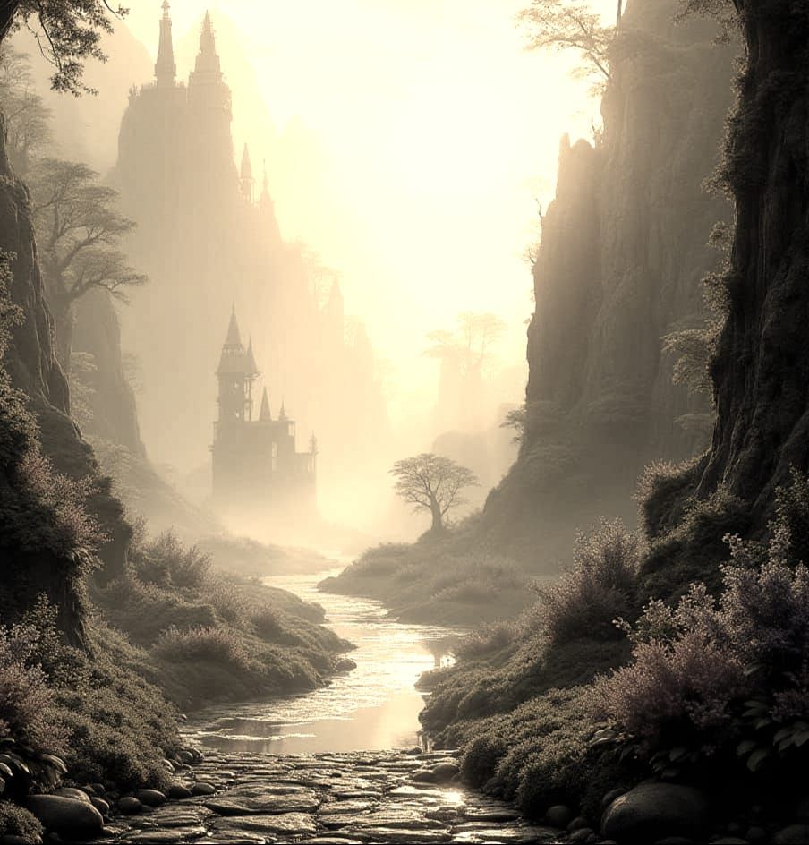 Vibrant Sunrise Fantasy in Unreal Engine 5 Style