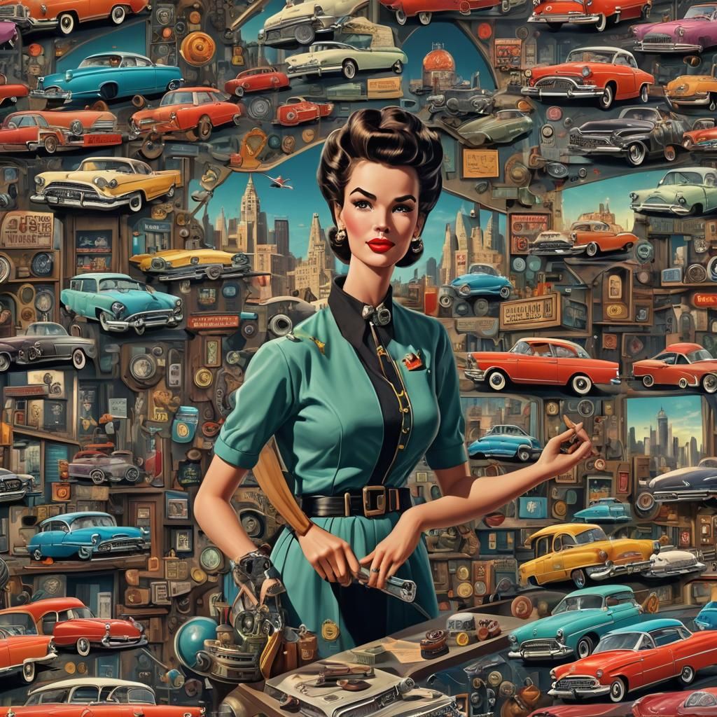 Fifties Retro Magazine Cover Art