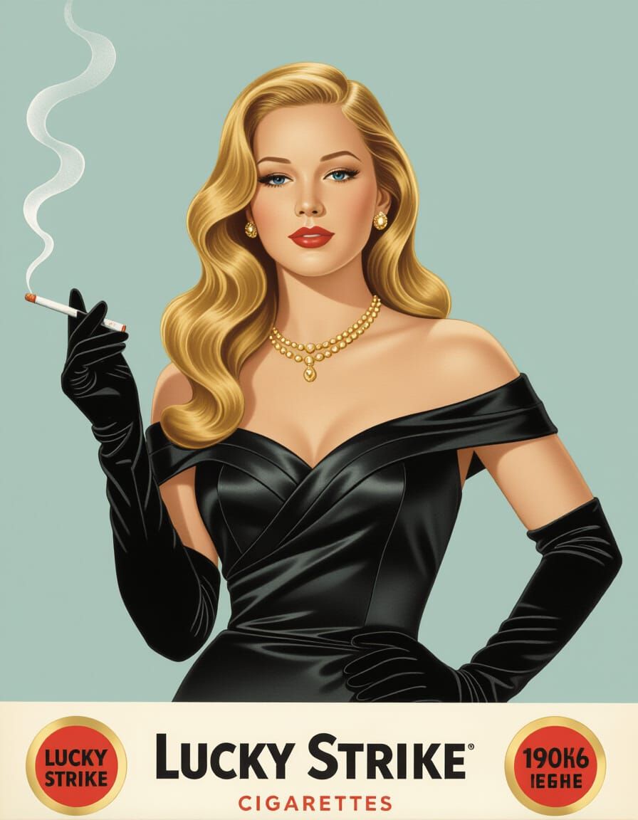 1950s Style Ad: Woman with Cigarette