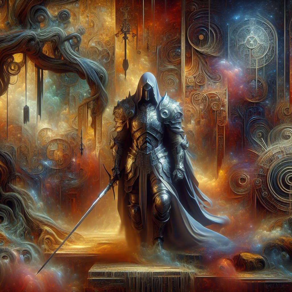 Mystical Warrior Embodies Audacity in Fantasy Art