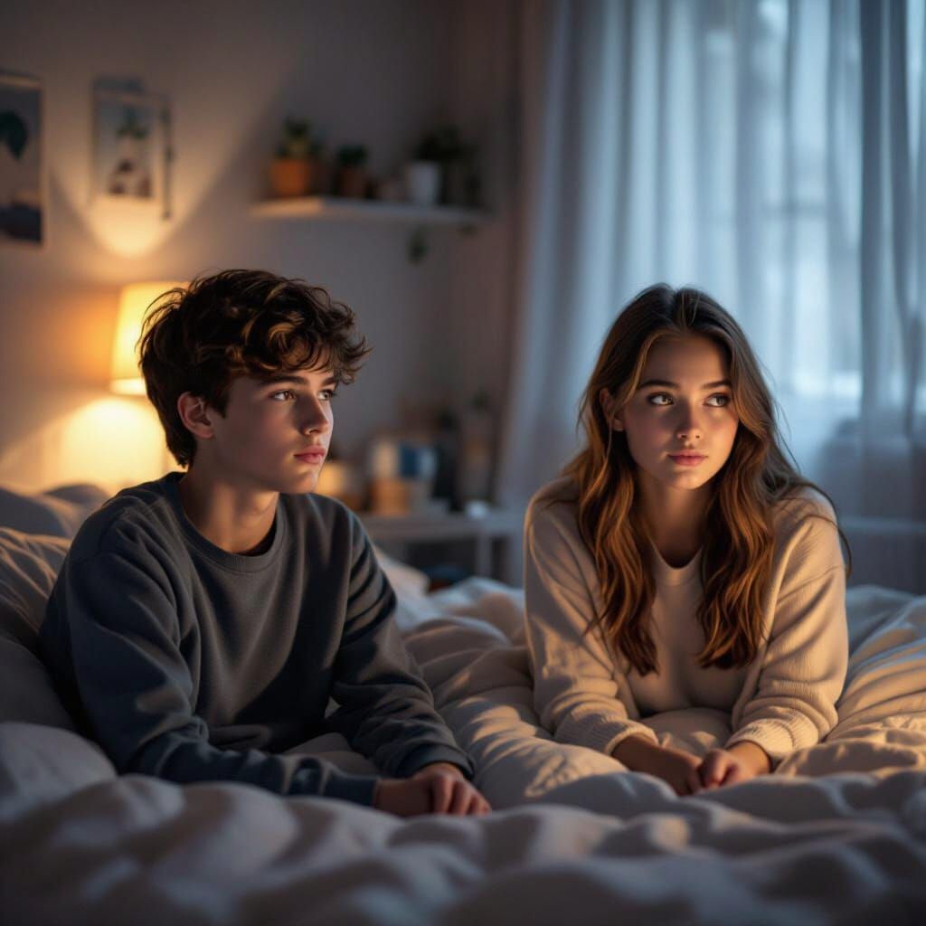 Dreamy Teenagers Thinking of Each Other