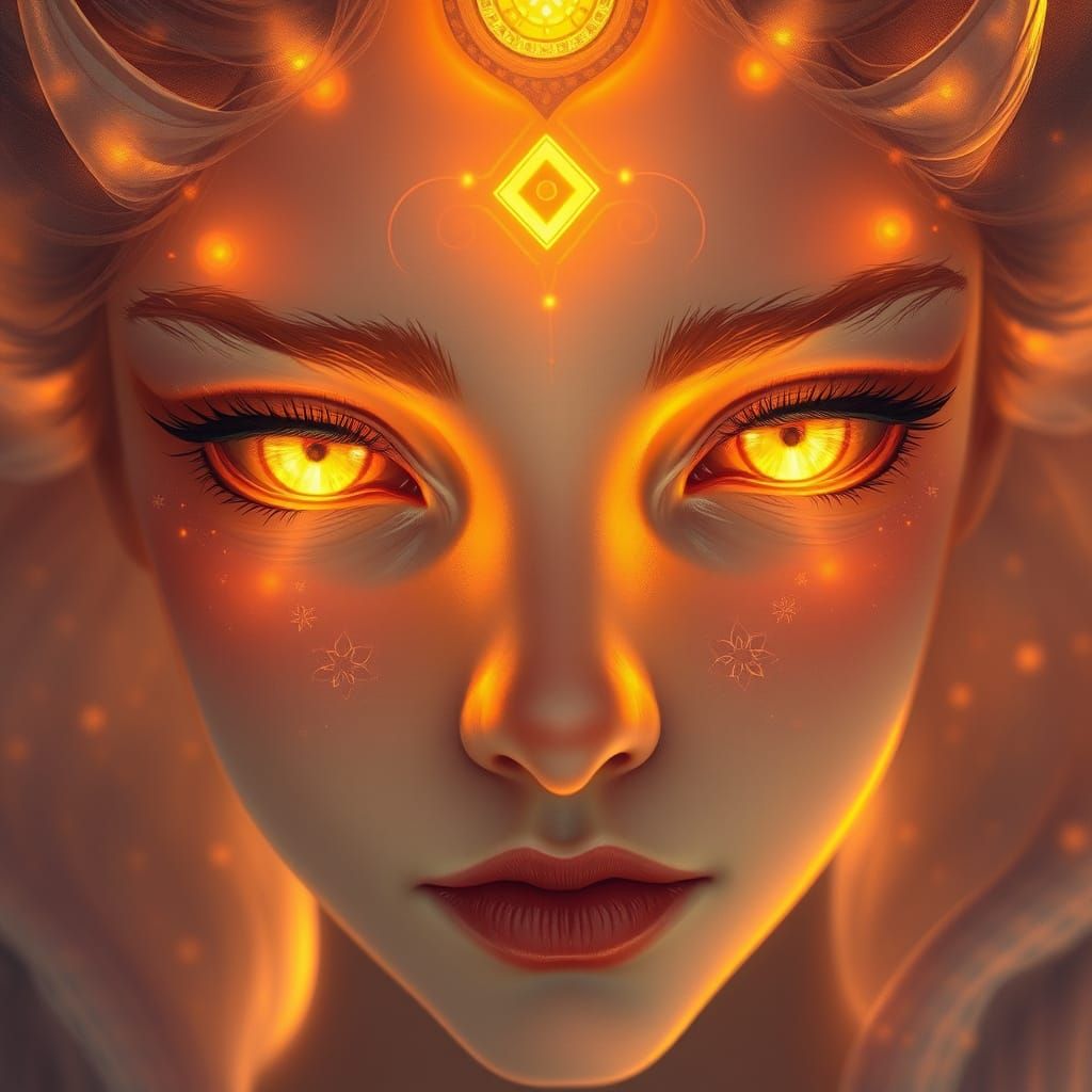 Enigmatic Being Radiates Warm Ethereal Light