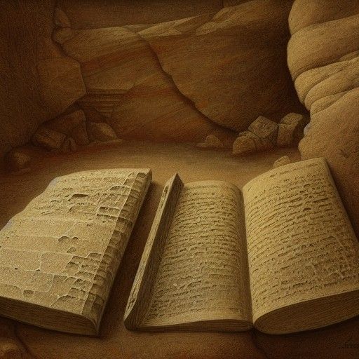 Qumran Scroll Remnants: Hyperrealistic Vintage Photography