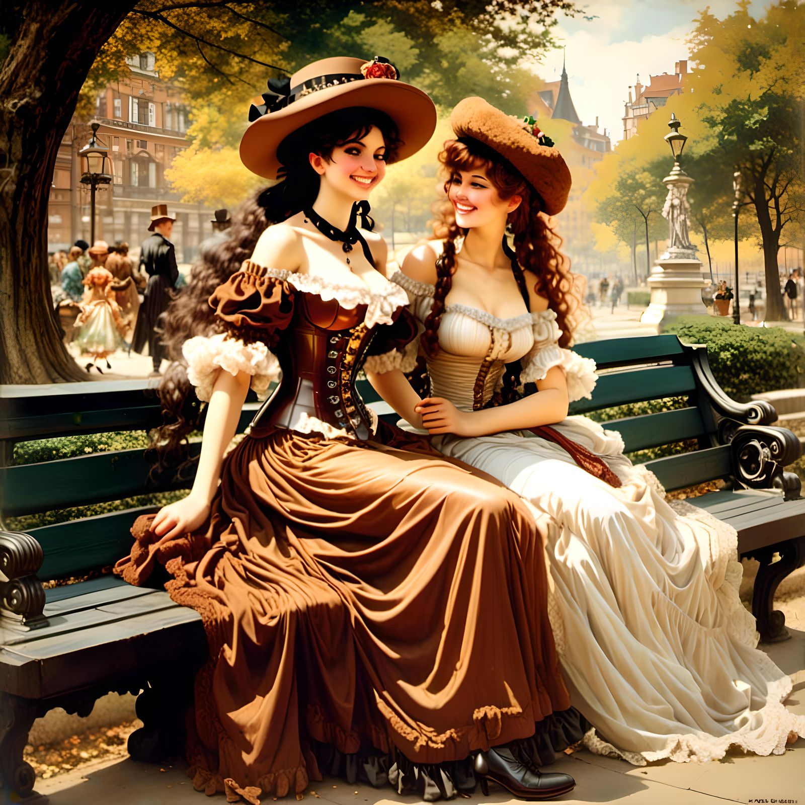 The Corsett sisters at Postman's Park London 1890