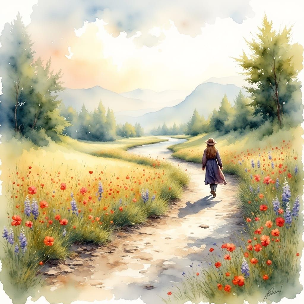 Wayfaring Stranger in a Watercolor World