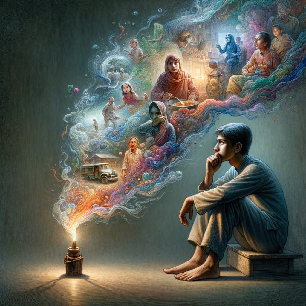 Person Reflects on Unforeseen Memories in Torchlight