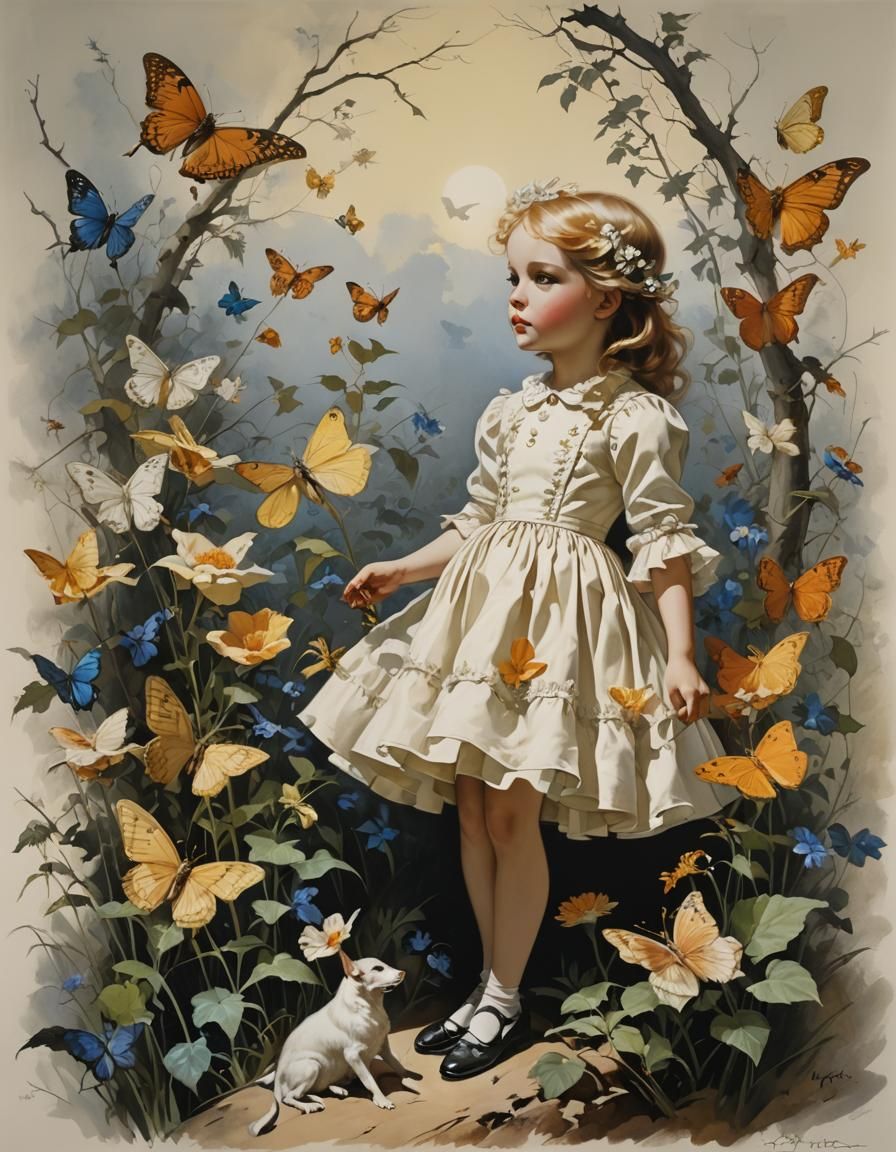 Idyllic Girl: American Realism Painting