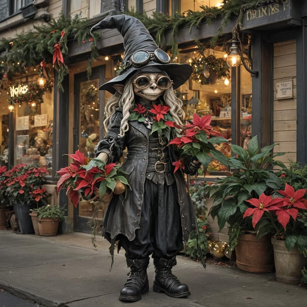 Steampunk Gnome DMT Machine in Victorian Christmas Setting