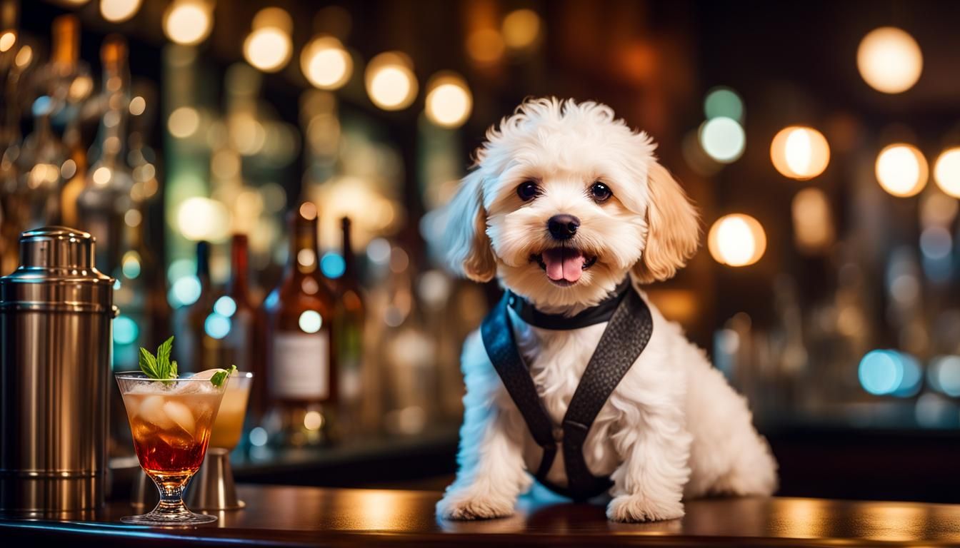 Maltipoo bartender