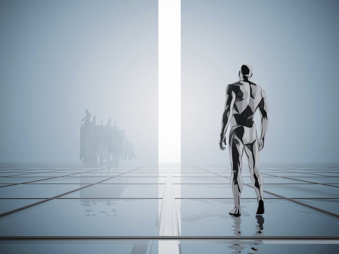 Minimalist Futuristic Horror Scenery in Watercolor