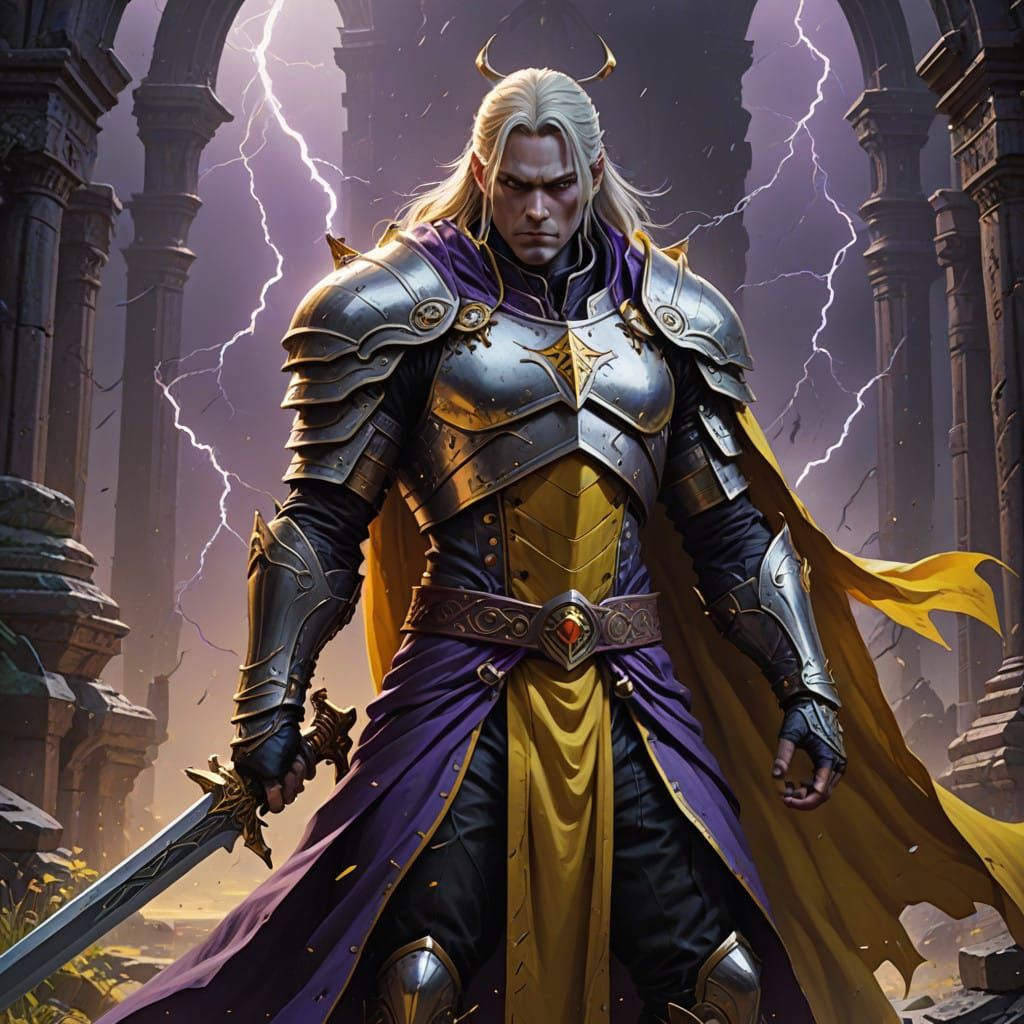 Dark Fantasy Sword Concept Art in Cyberpunk Style