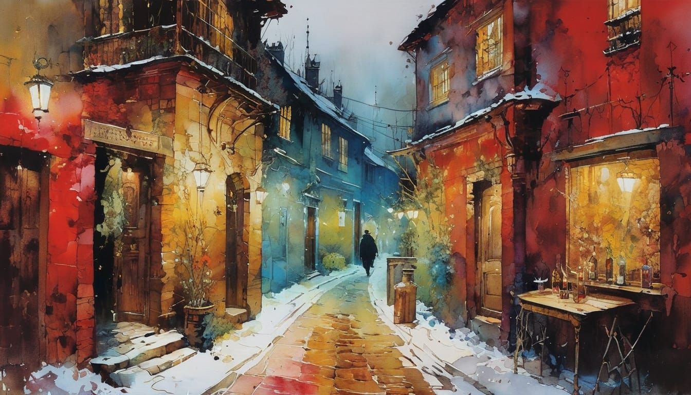 Vibrant Sinister Alley in Tetradic Colors