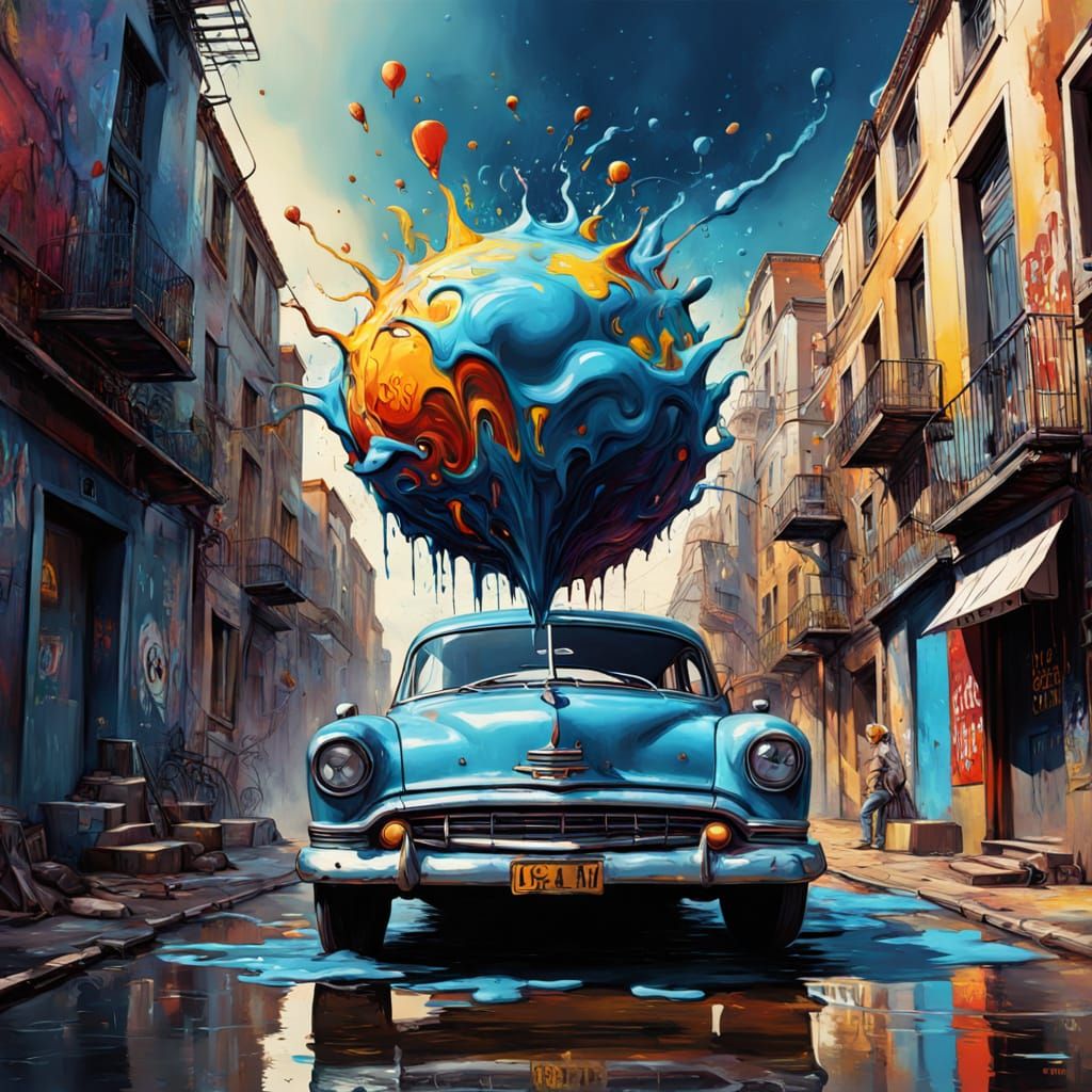 Surreal Flying Saucer Book Cover in Gouache Style