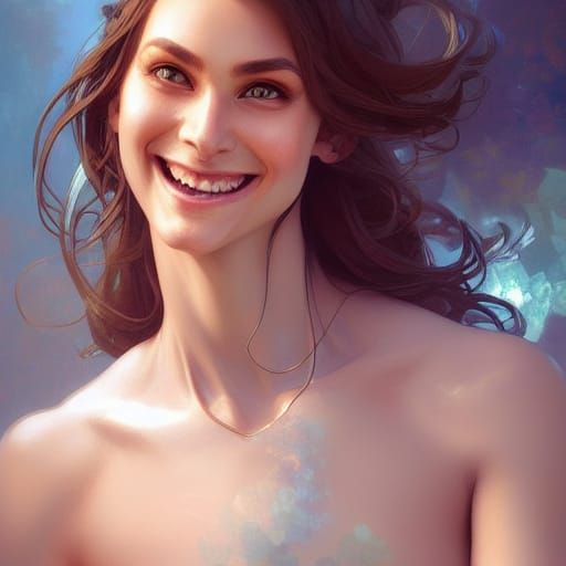 Heavenly Trans Woman Portrait in Dynamic Lighting