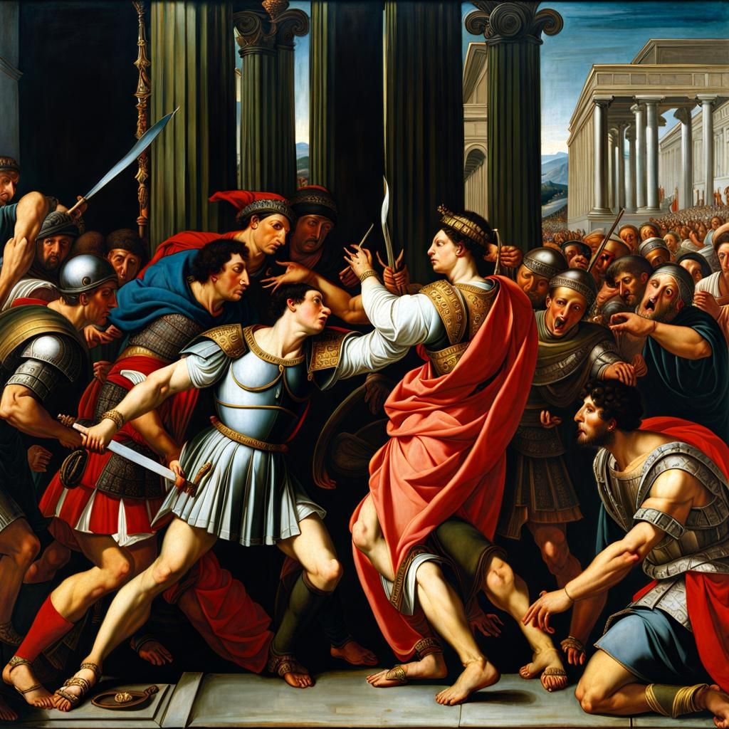 Renaissance Painting: The Assassination of Julius Caesar