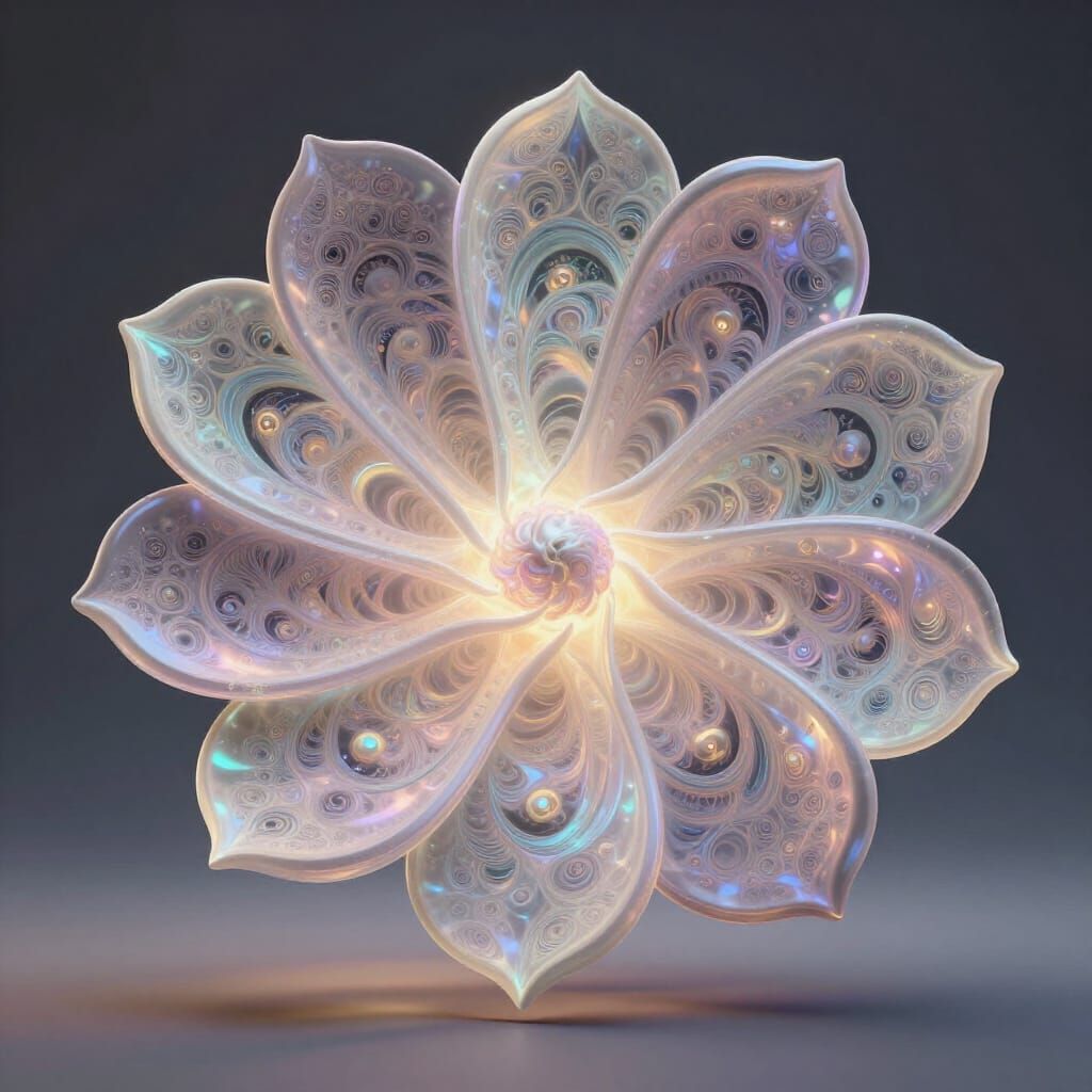 Ethereal Multi-Petaled Form in Fourth Dimension
