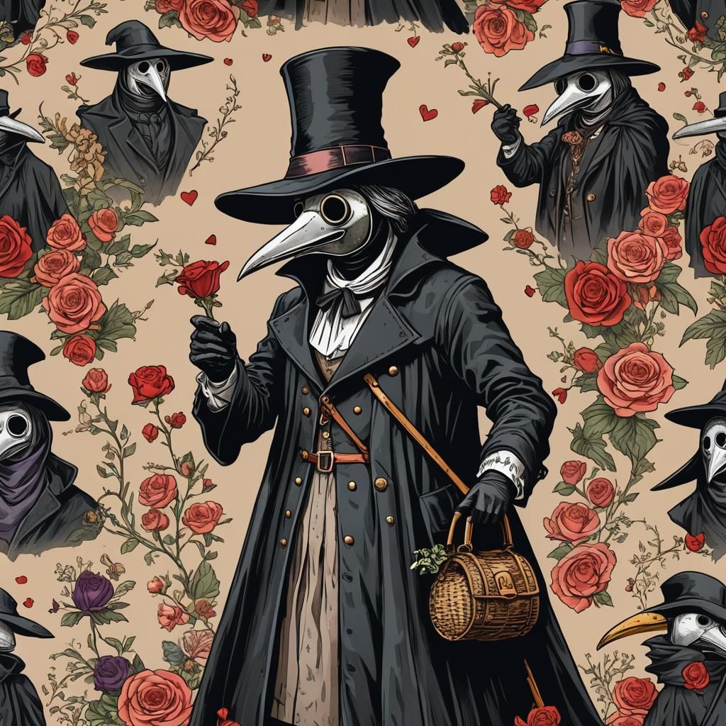 Pregnant Plague Doctor Prepares for Date in Candy Art