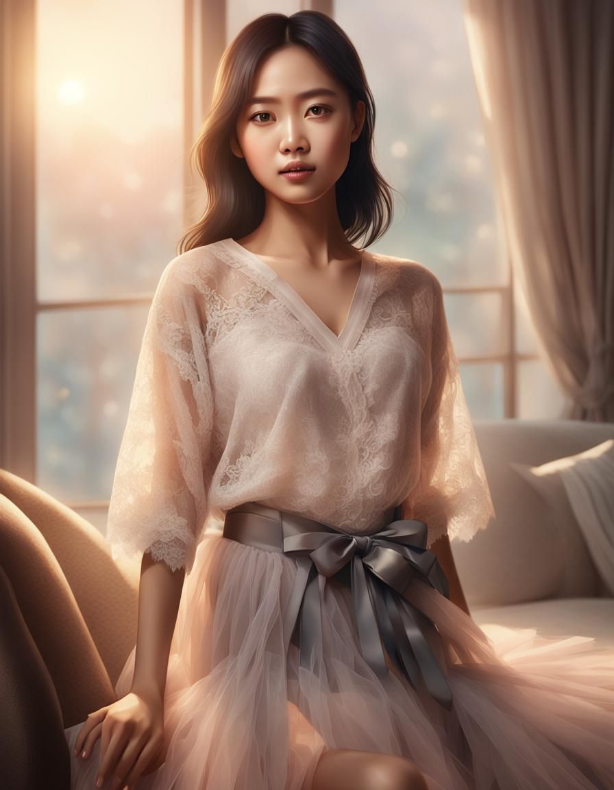 Charming Vietnamese Woman in Luxurious Setting