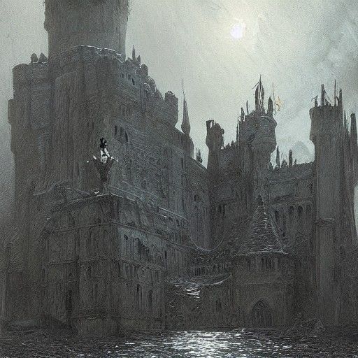 Horror Castle Inspired by Doré and Rutkowski