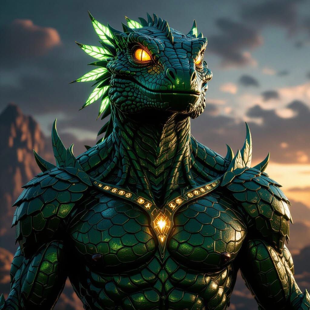 Alien Gecko Overlord in Digital Sky