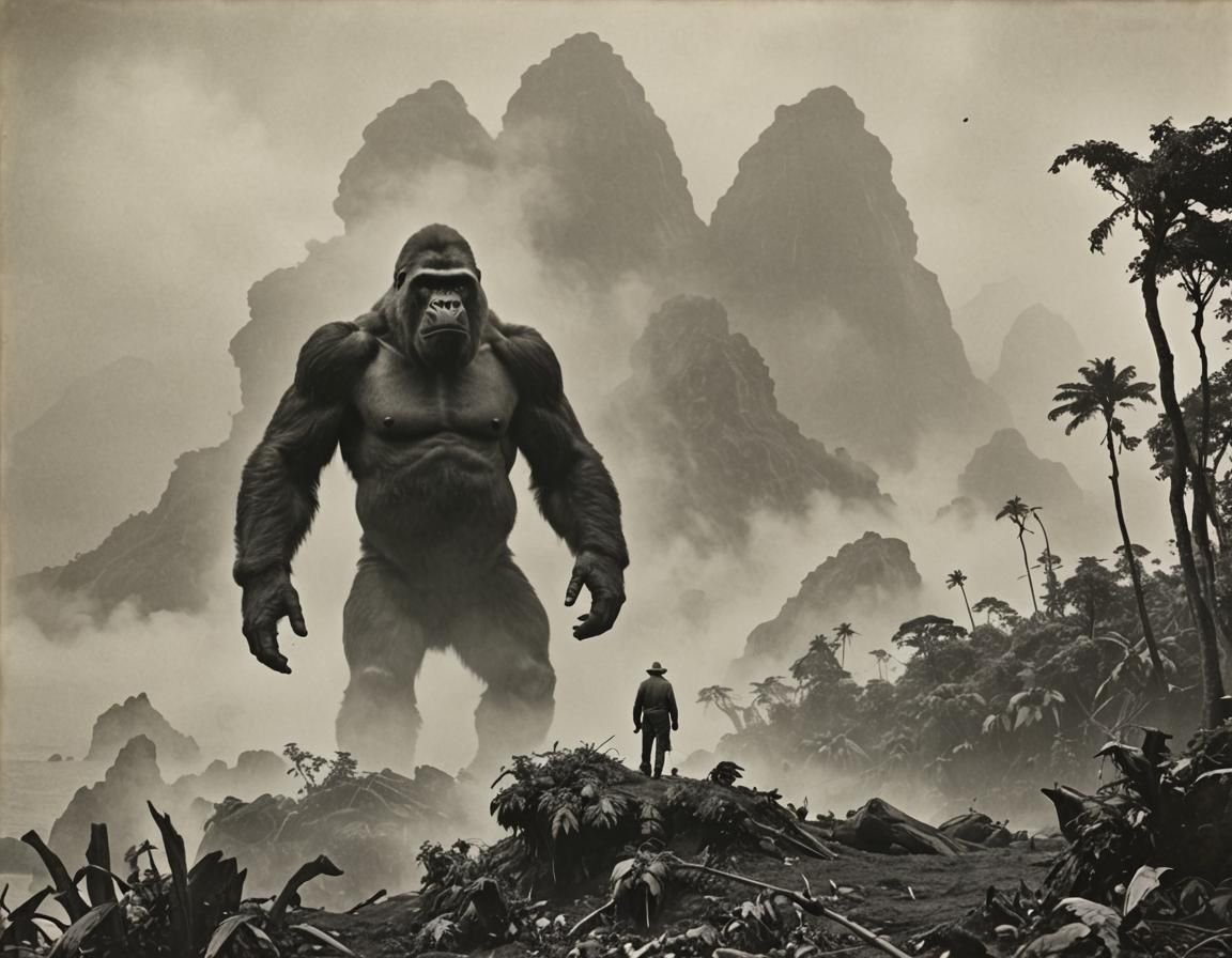 Giant Gorilla on Skull Island: 1930s Style