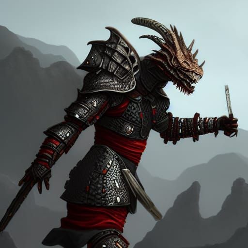 Dragonbone Armor with Snake Scales in Detailed Digital Art