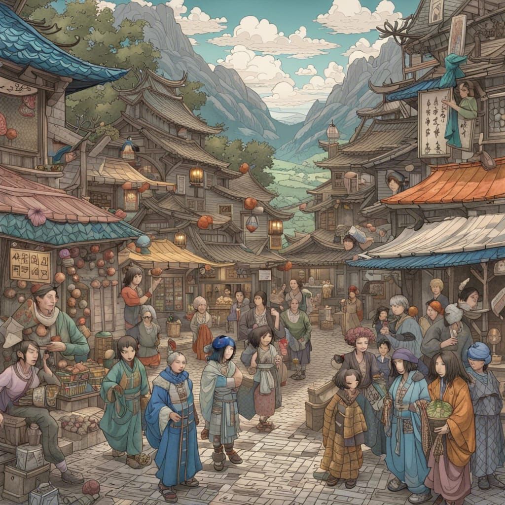 Manhwa Platypus Merchants in Medieval Market