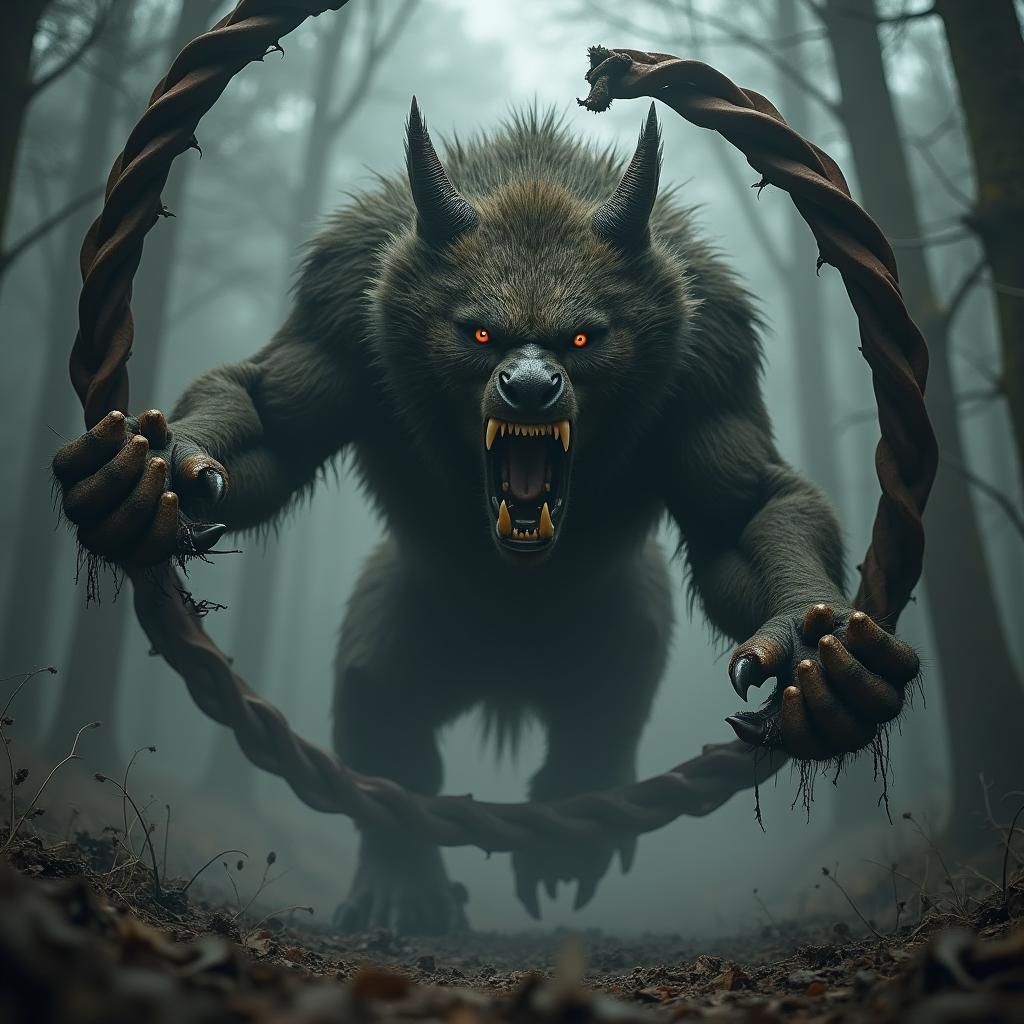 Mythical Beast's Desperate Struggle for Freedom