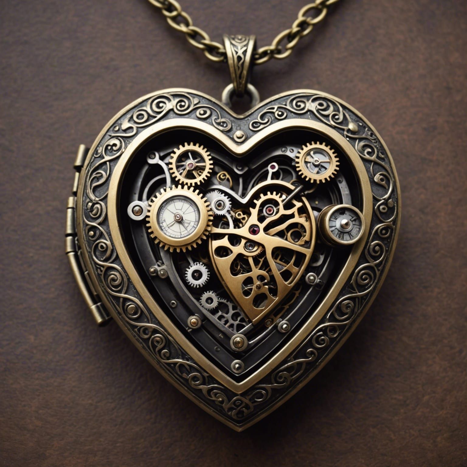 Steampunk Heart Locket: A Realistic Creation