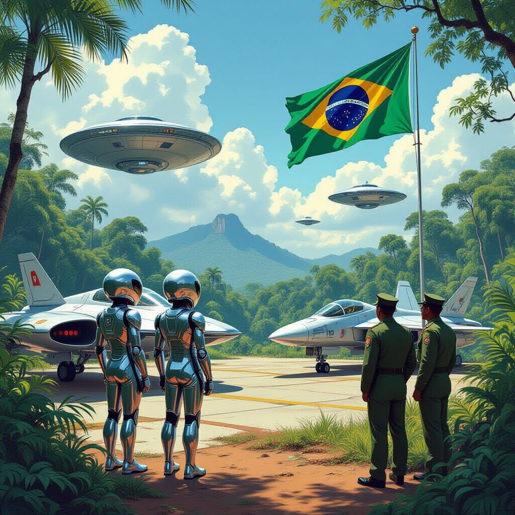 Aliens and Brazilian Army in Amazon Rainforest