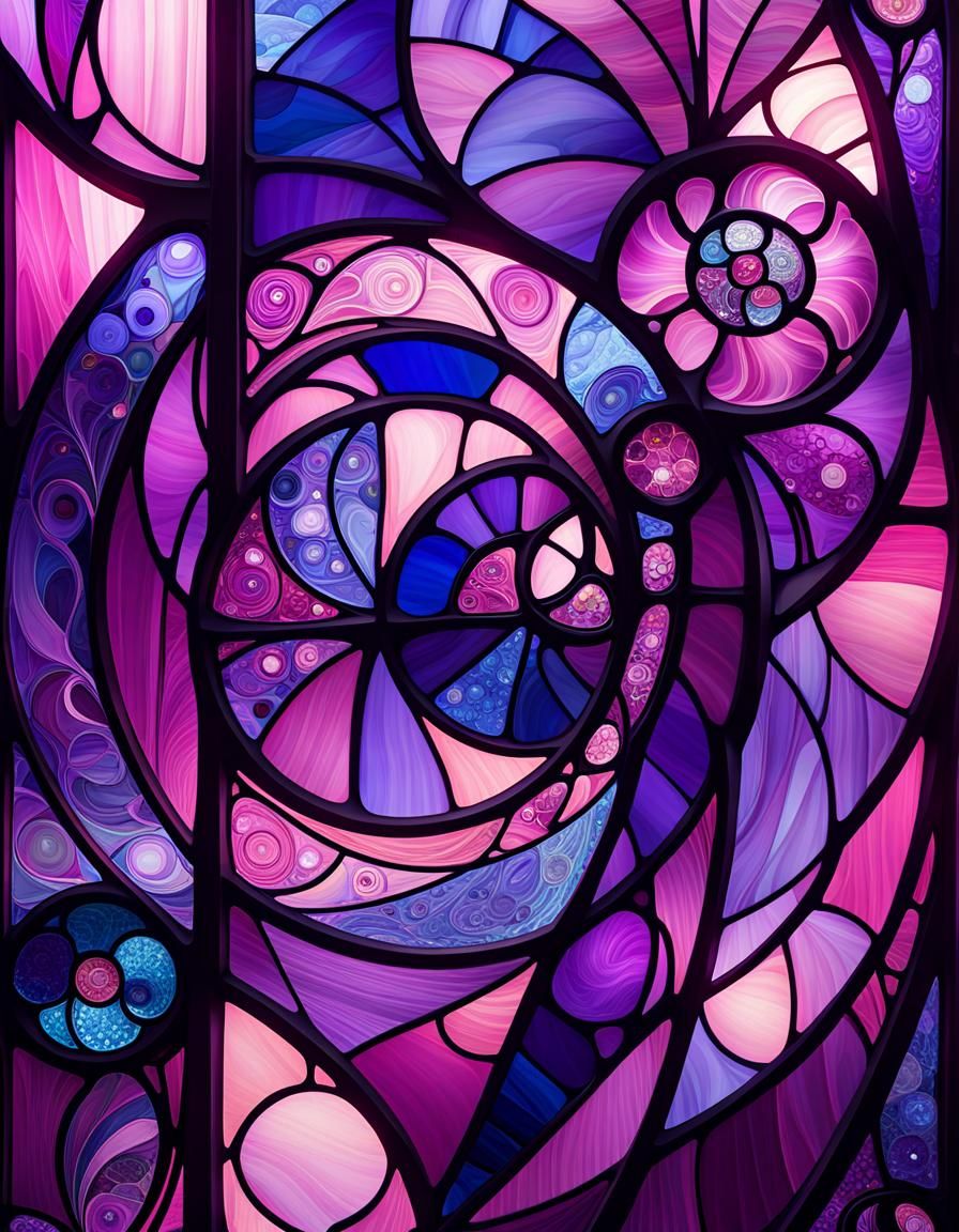 Intricate Stained Glass Geometric Abstract Art