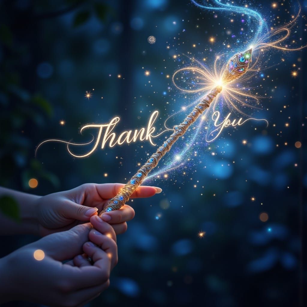 Enchanted Magic Wand Spells Thank You