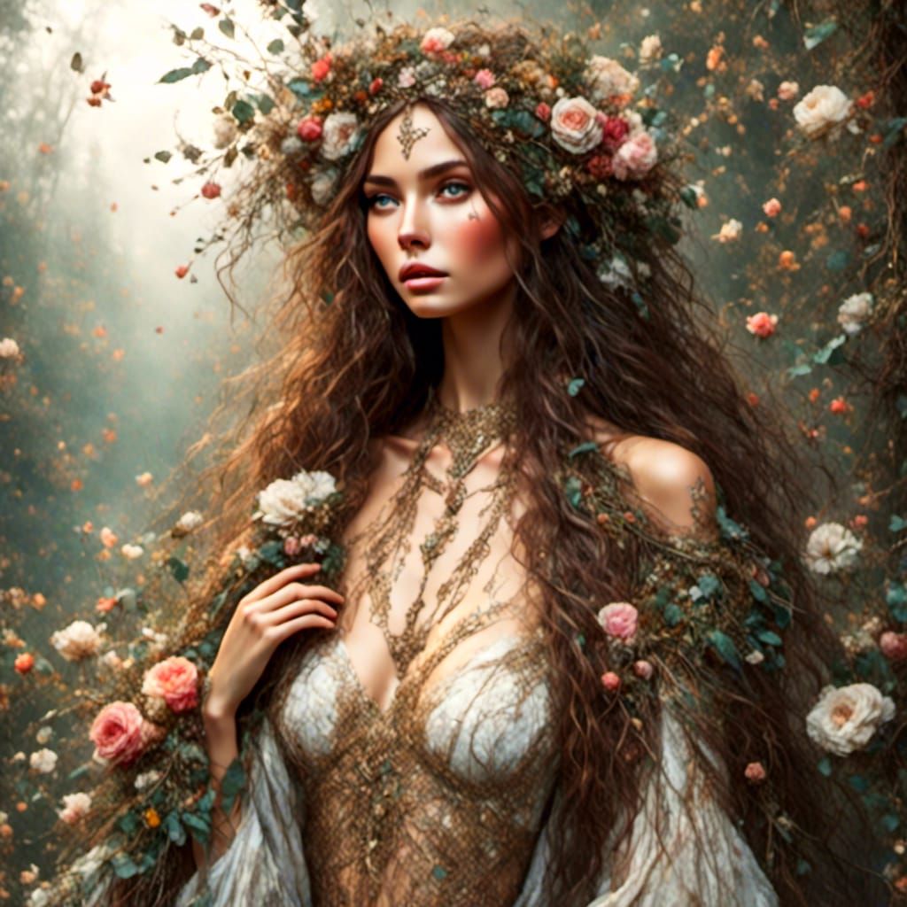 Elegant Portrait with Arklines and Illuminated Effects