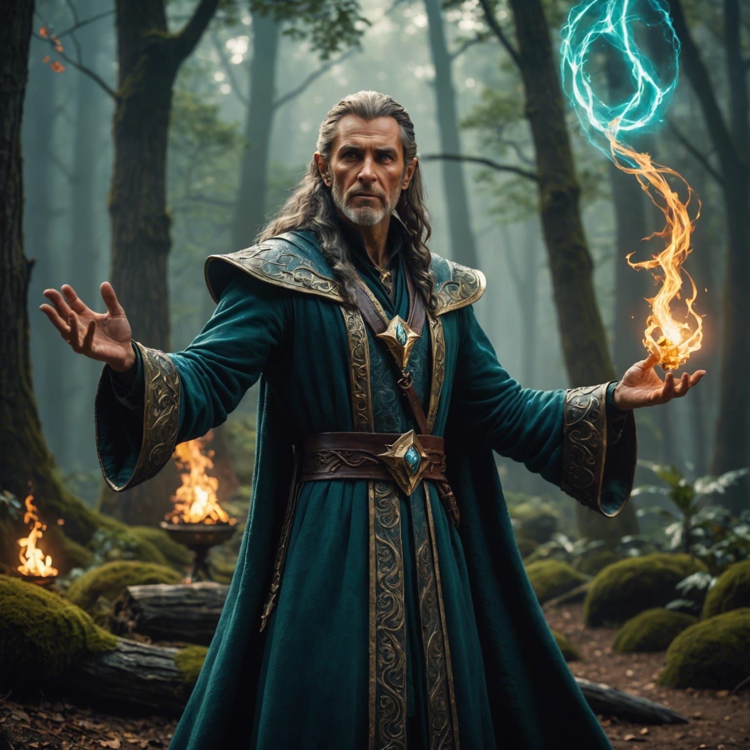 Eladrin Wizard Casting a Spell: Cinematic Still