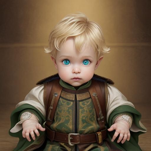 Medieval Infant Portrait in Castle Nursery