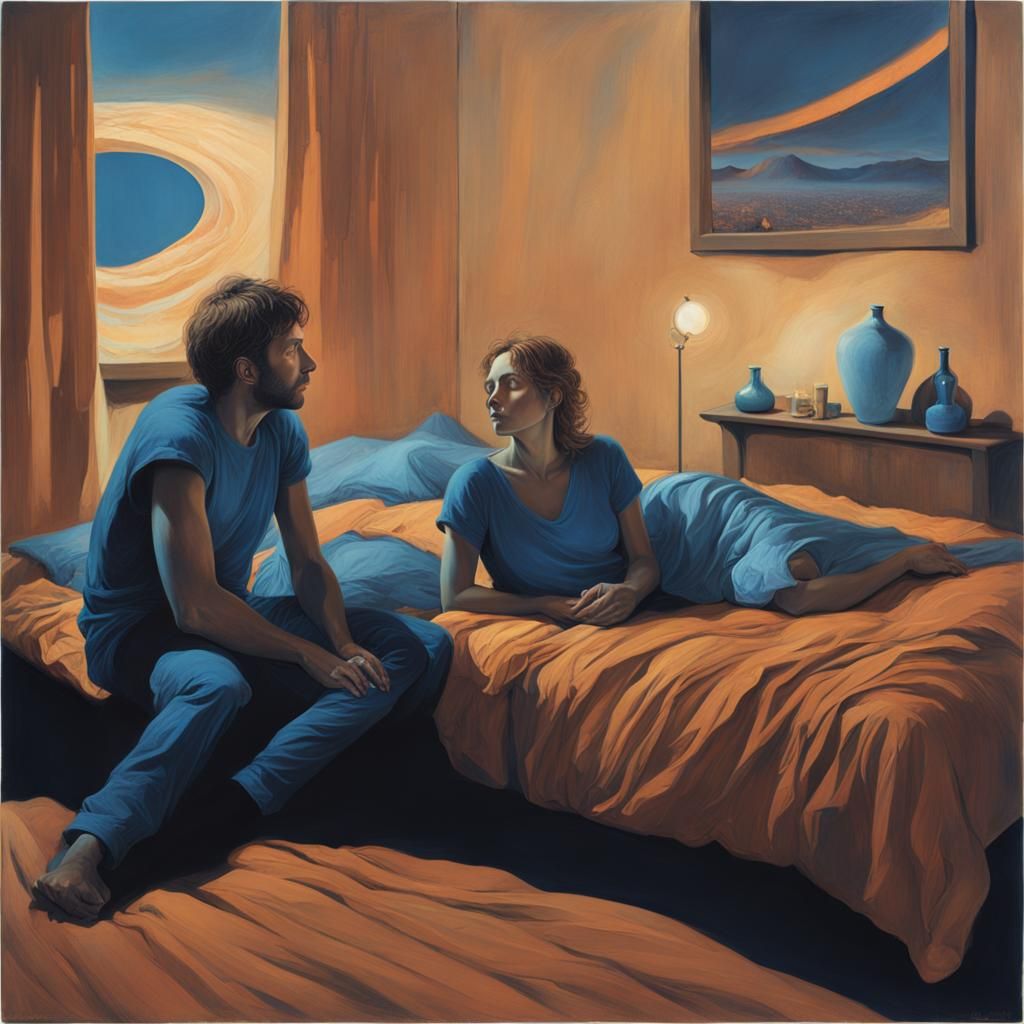 Intimate Moment Amidst Apocalyptic Ruins