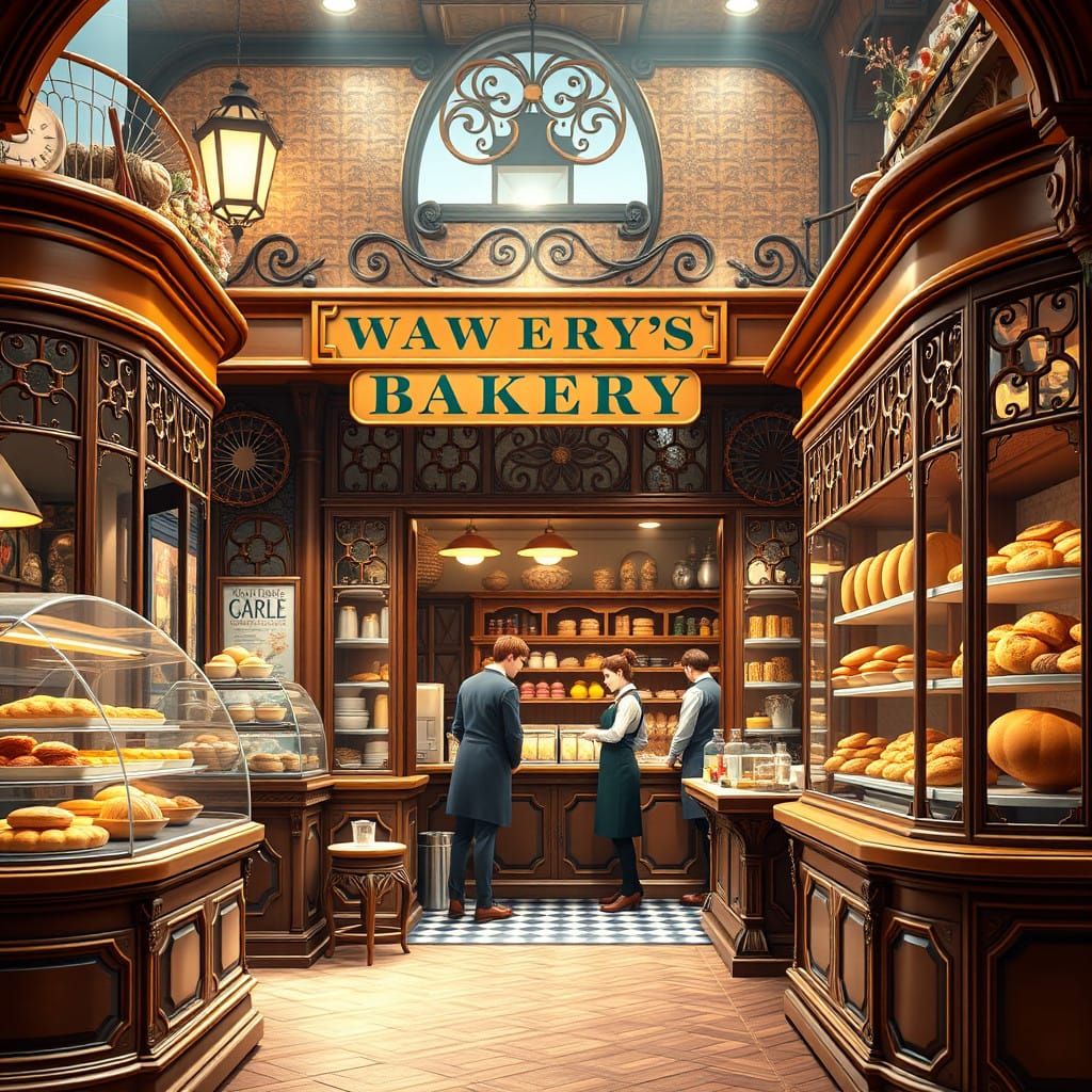 Warm Bakery Inside with Brothers Weasley Preparing Pastries...