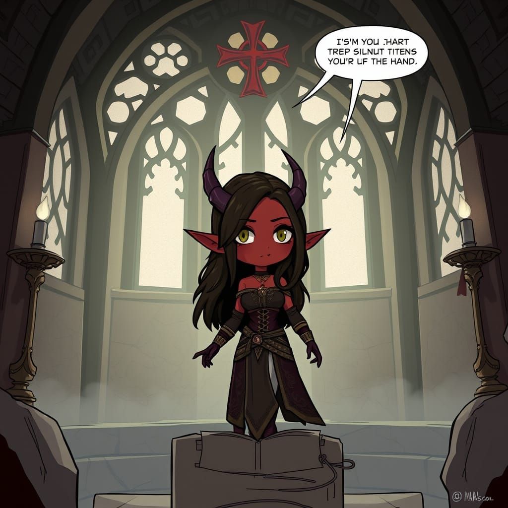 Chibi Hellborn Priestess in Silent Chapel