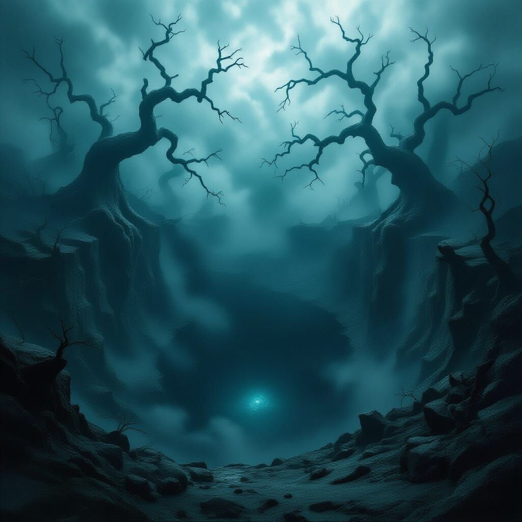 Ominous Pit of Galroc in Dark Fantasy Style