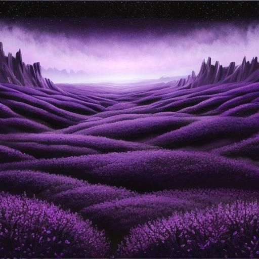 Abstract Purple Landscape Painting