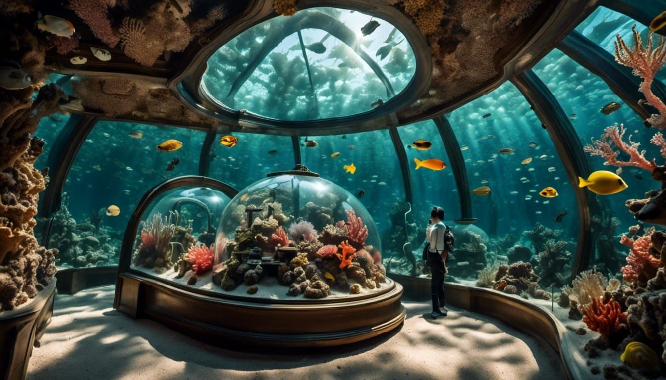 Underwater Glass Dome House with Pug