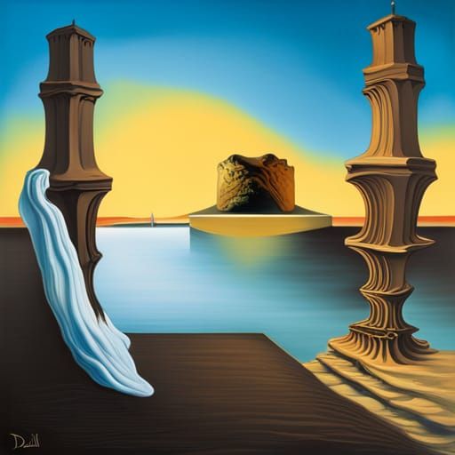 Surreal Melting Dreamscape in Dali Style