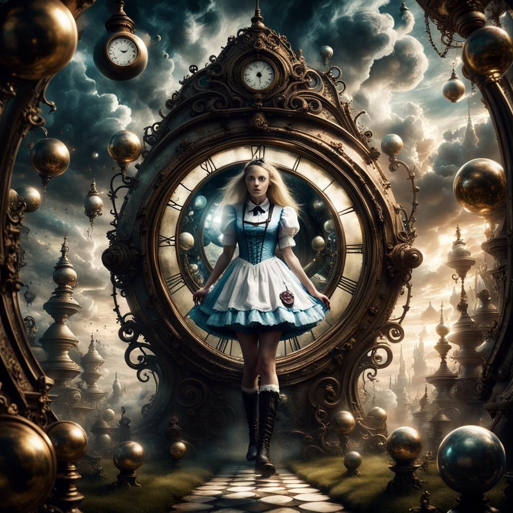 Steampunk Gothic Alice in Wonderland Through the Looking Gla...