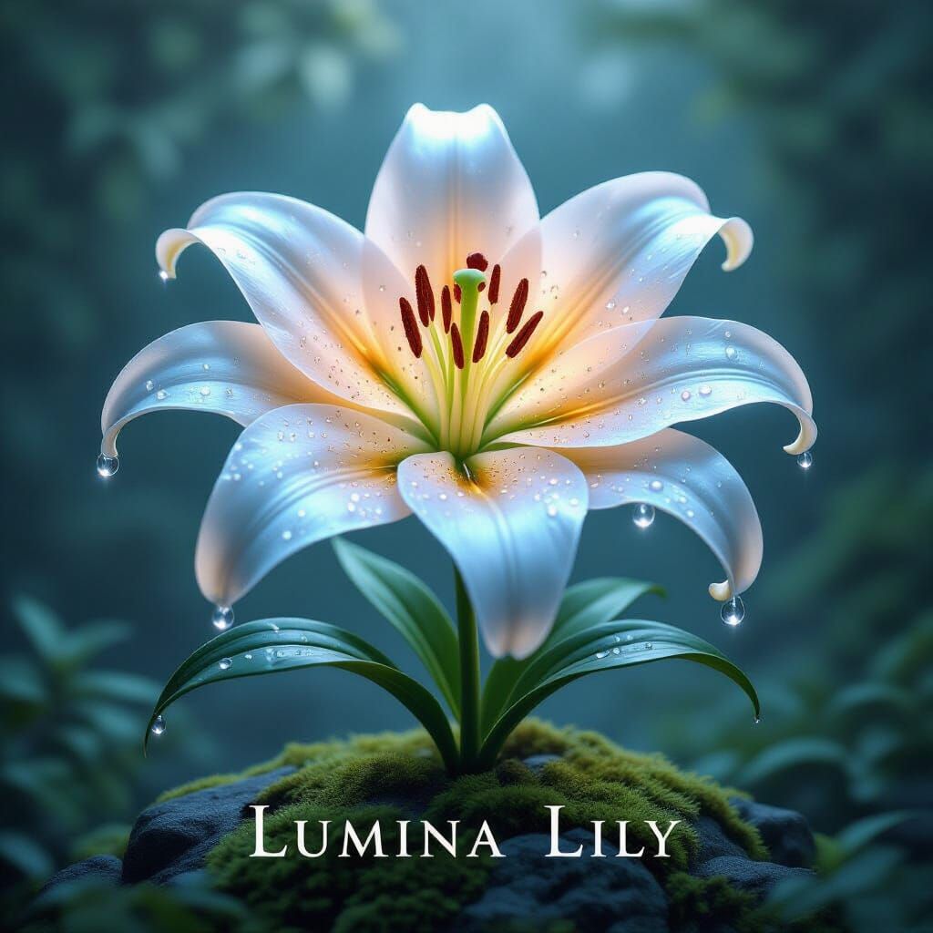Bioluminescent Lumina Lily in Magical Realism Style