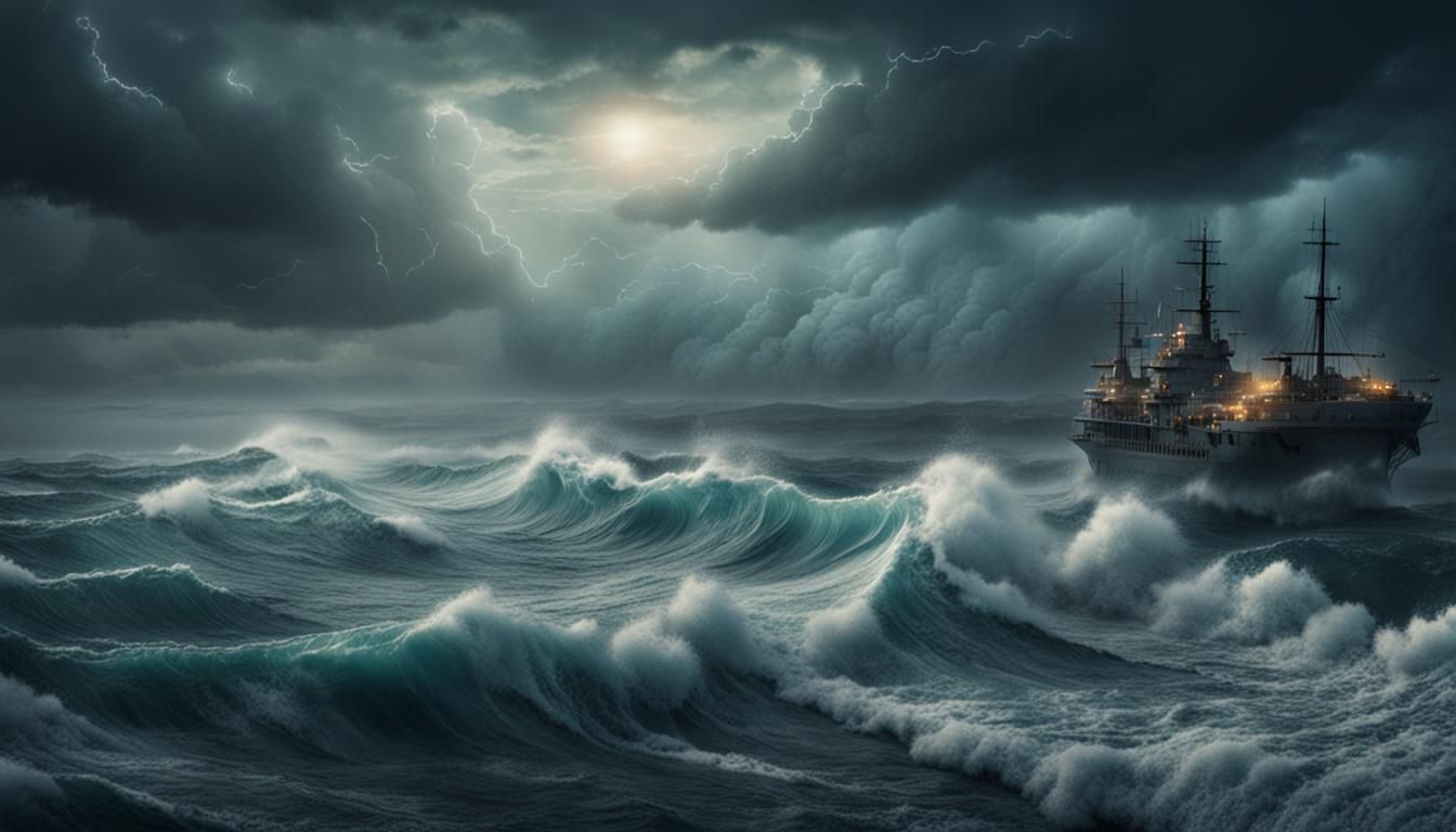 Winter Storm Over the Ocean: Digital Matte Painting