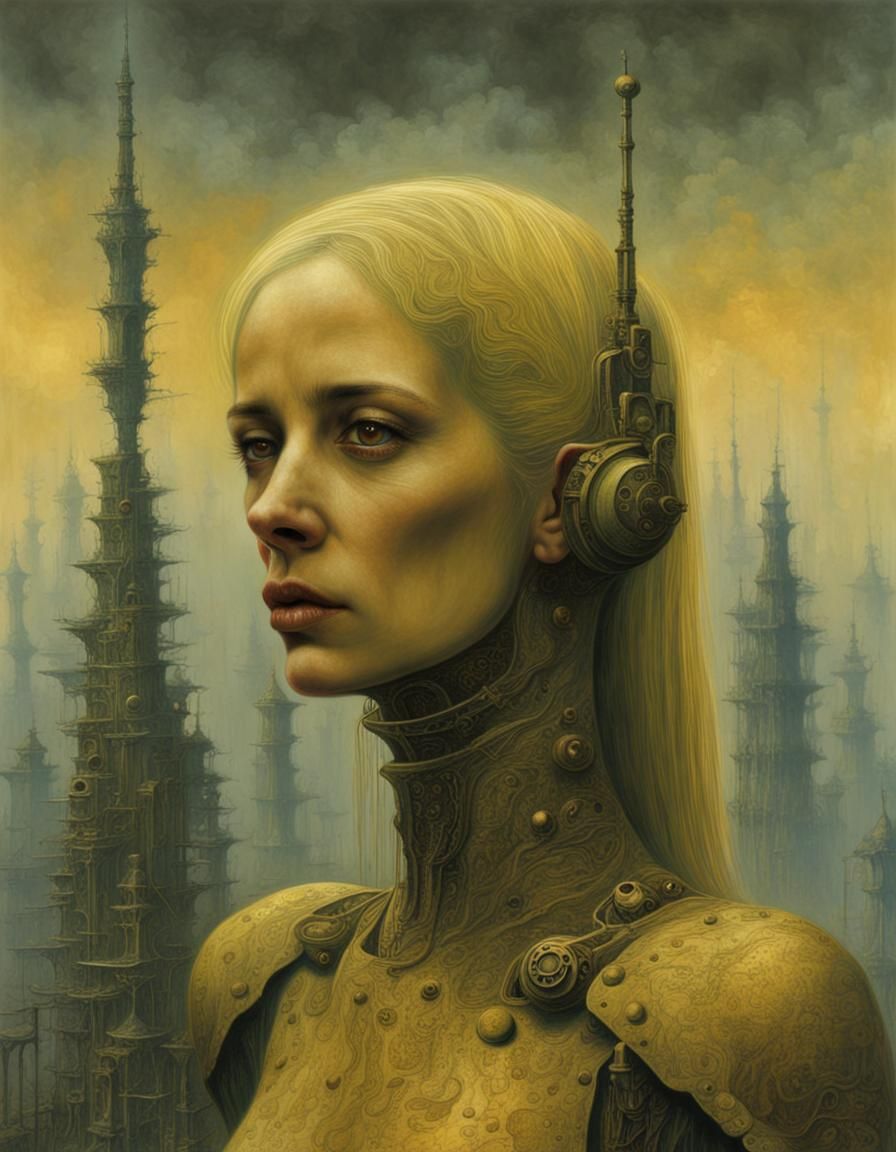 Zdzisław Beksiński dystopian surrealism determined-looking (...