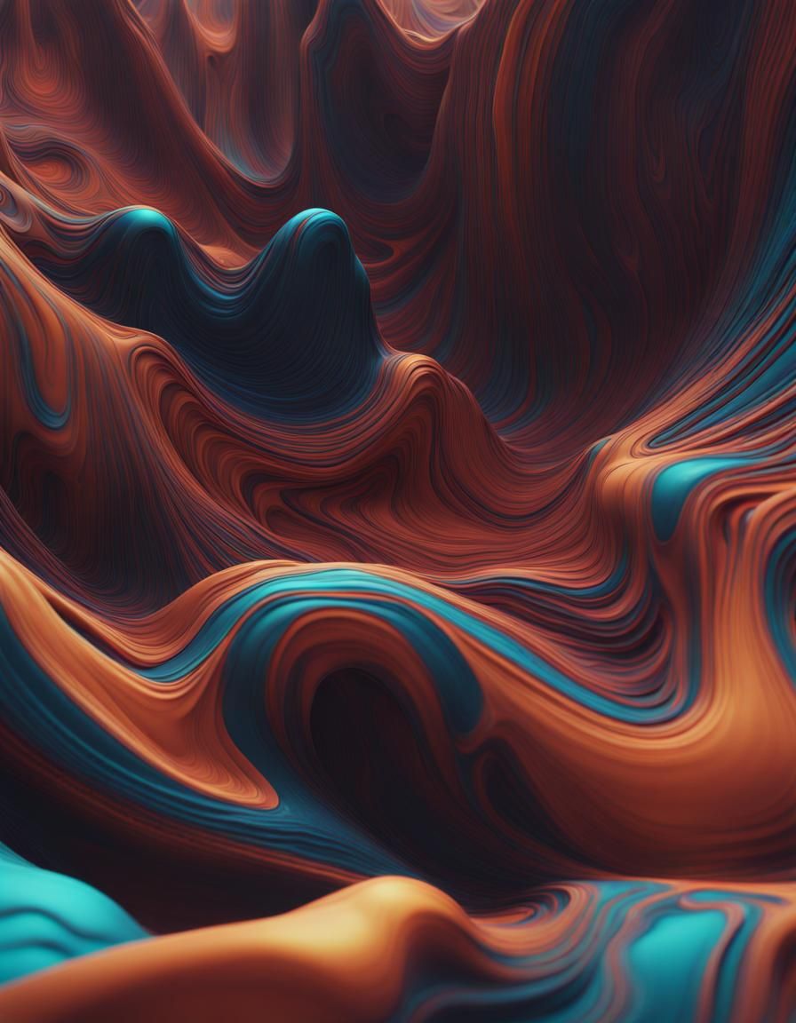Abstract Fluid Geometric Lines in Matte Painting