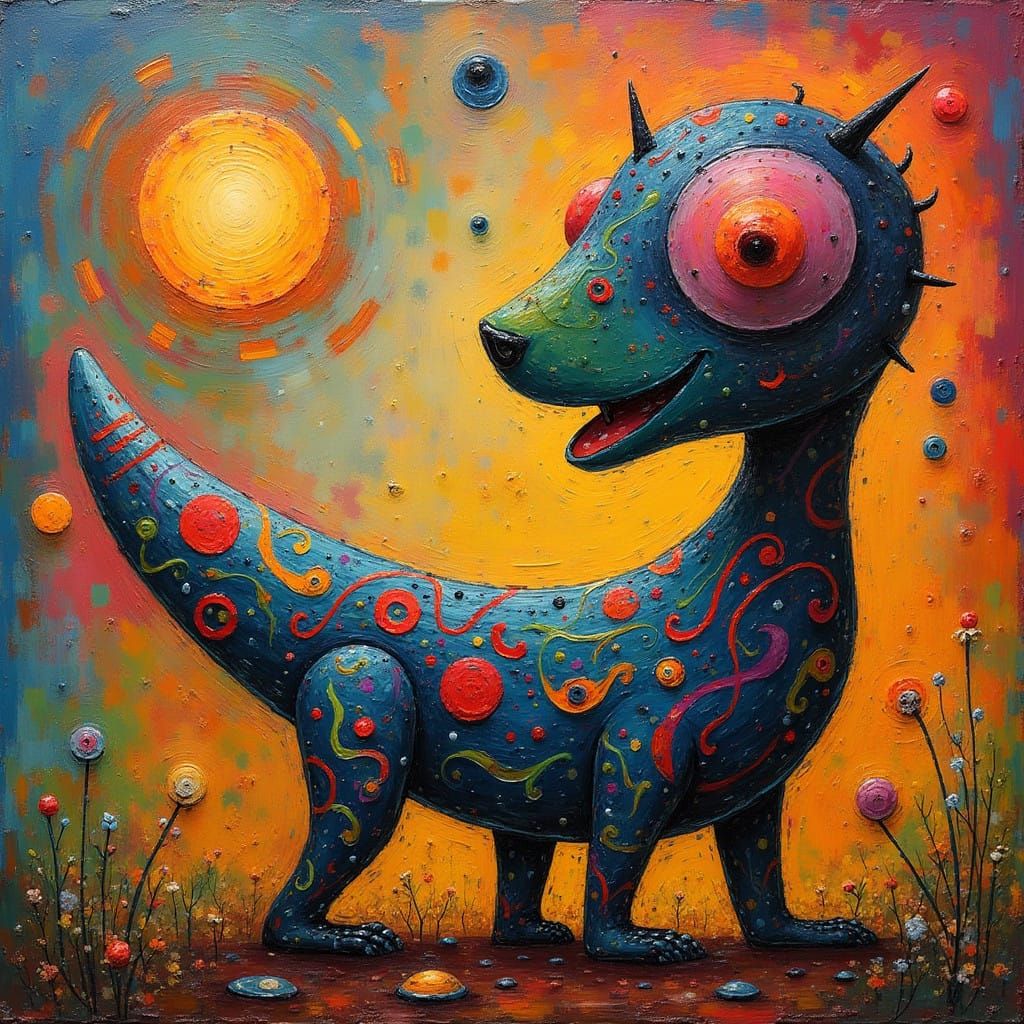 Anthropomorphic Pad in Vibrant Abstract Art